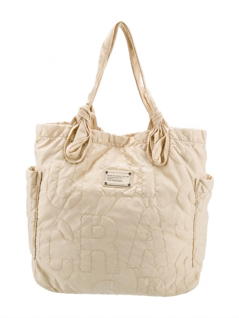 Marc Jacob Beige Tote-Ally Tote Bag Quilted   Purse Soft Girl Minimalist Y2K
